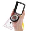 1 Pcs Outdoor Camping Portable Compass Mirror Multifunctional Scale North Compass with Magnetic Deviation Adjustment Function
