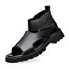 Men's Genuine Leather Roman-Style High-Top Sandals - Trendy, Comfortable, Soft Sole