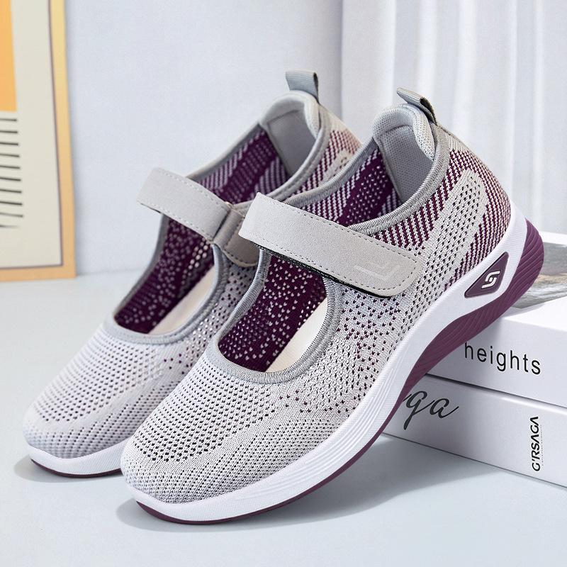 Shoes summer women's new temu light and shallow mouth Velcro mother shoes women's shoes soft soles are not tired
