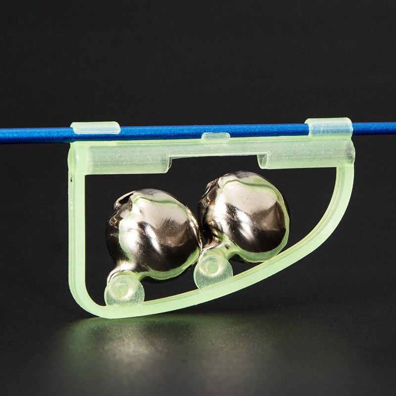 20 Pcs Luminous Sea Fishing Feeder Fishing Bell Twin Rod Tip Fish Bell Alarm Fishing Tackle 5cm*3cm Fish Bell