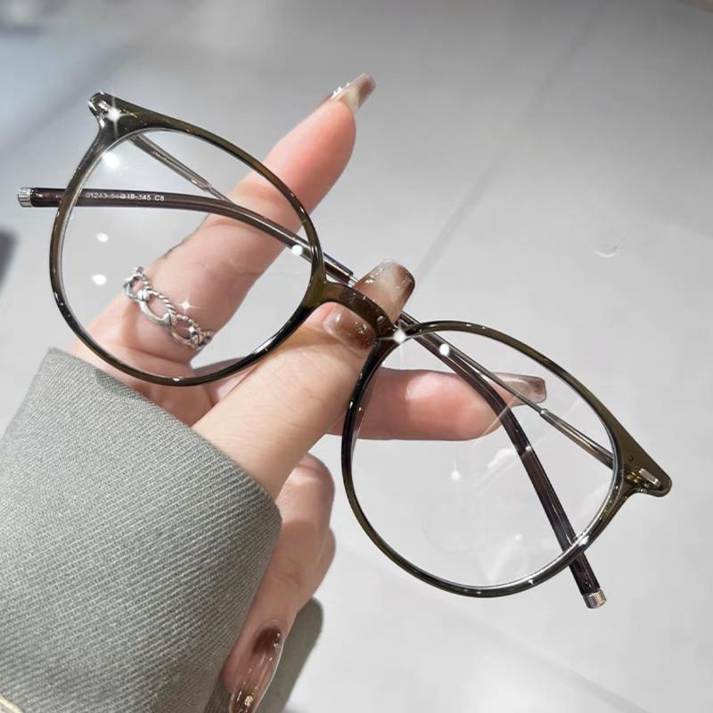

Простая коричневая оправа для очков, женская сверхлегкая оправа для очков с опцией для очков для близорукости, модные очки с защитой от синего света