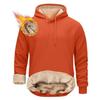 Winter Thermal Hoodie for Men Plush Lined Solid Color Loose Fit Long Sleeve Casual Top with Drawstring and Elastic Cuffs Daily Wear