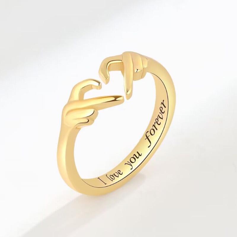 

Fashion Design Love You Forever Open Couple Rings - European & American Trendy Jewelry Adjustable Open-back золотой