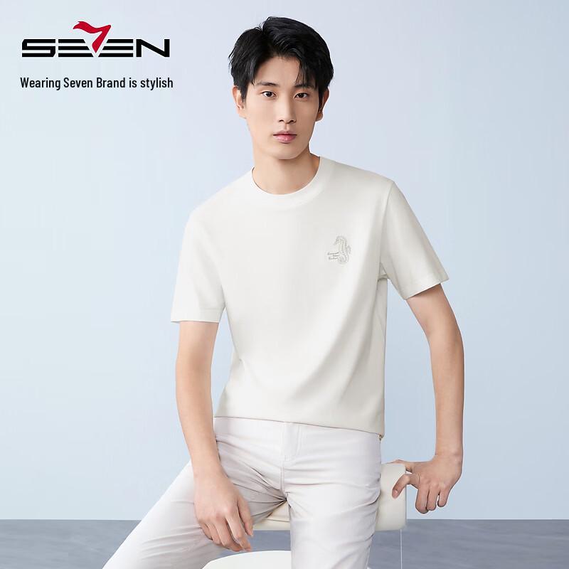 SEVEN Men s 7A Antibacterial Cooling Round Neck T-Shirt S белый