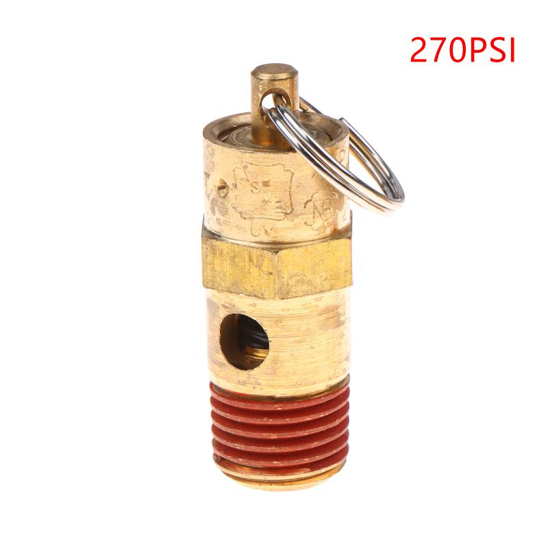 Soupape de sécurité de surpression pour compresseur d'air mâle 1/4'' NPT Raccord d'entrée fileté Soupape de pression 125Psi-270Psi Soupape de sécurité