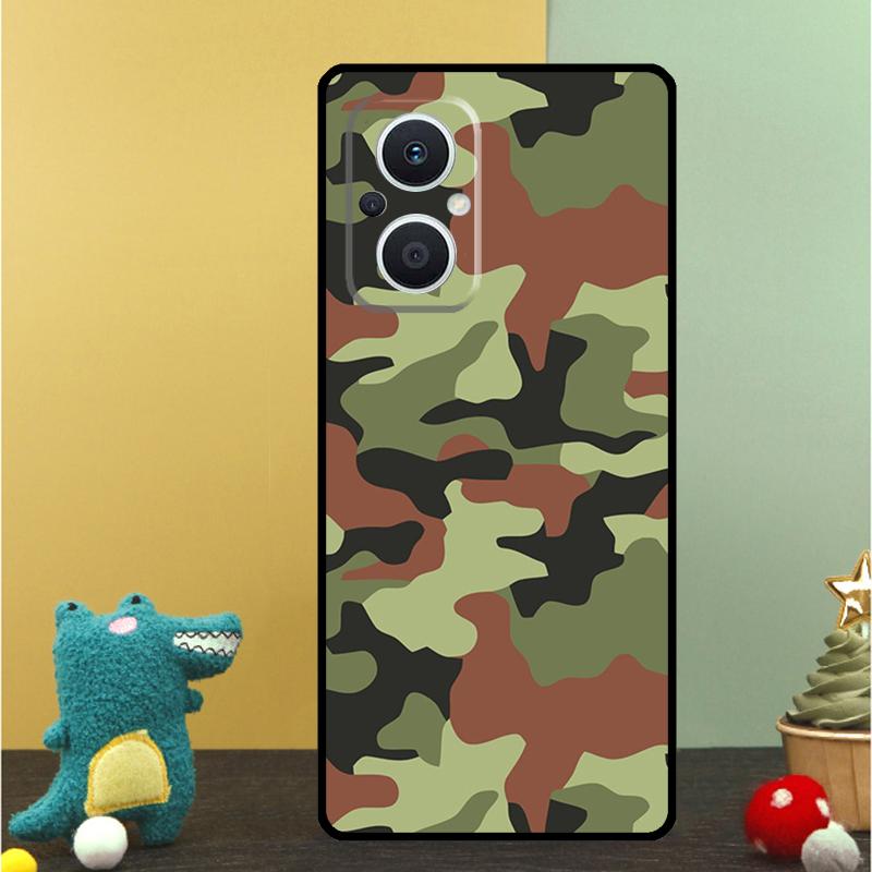 Military Army Camouflage Pattern Case For OPPO Reno 15 Pro 15F 10 11 12 13 13F 14 14F 8 7 Lite 8T OPPO Find X9 X8 X6 Pro Cover