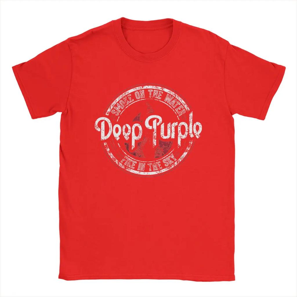 Deep Purple T-Shirt Men Novelty 100% Cotton Tee Shirt Round Collar Short Sleeve T Shirt Gift Idea Clothing