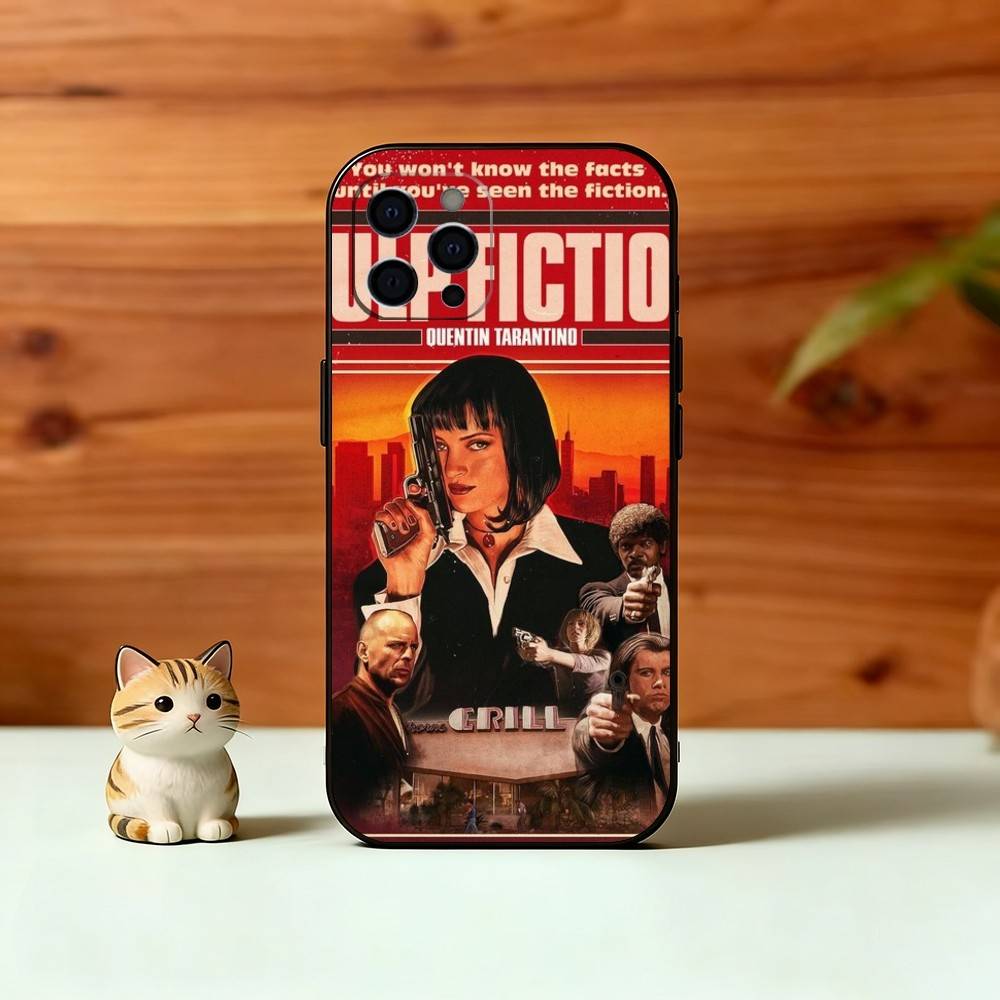 P-Pulp F-Fiction Movie Phone Case For iPhone 17, 16,15,14,13,12,11 Plus,Pro Max, Others Soft Black Cover