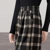 Women's Retro Plaid Elastic Waist Wide-Leg Pants