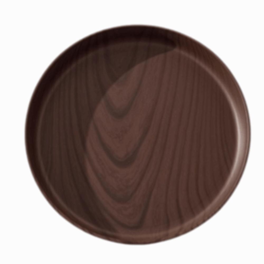 20/26/32/38cm Imitation Wooden Tray Round Shape Food Tray Imitation Wooden Serving Tray  Home Use