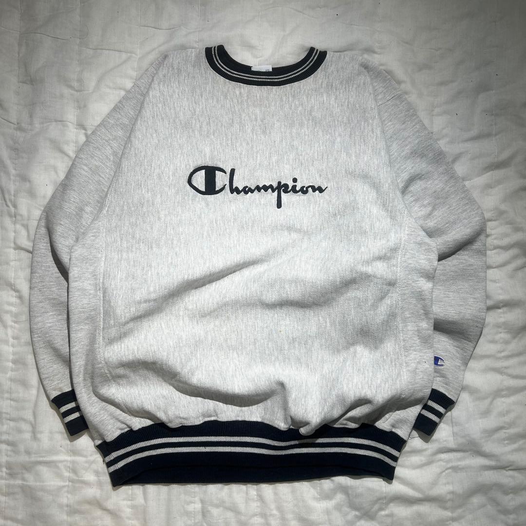 Used 90s Champion Reverse Weave Logo Sweatshirt Made in USA XL