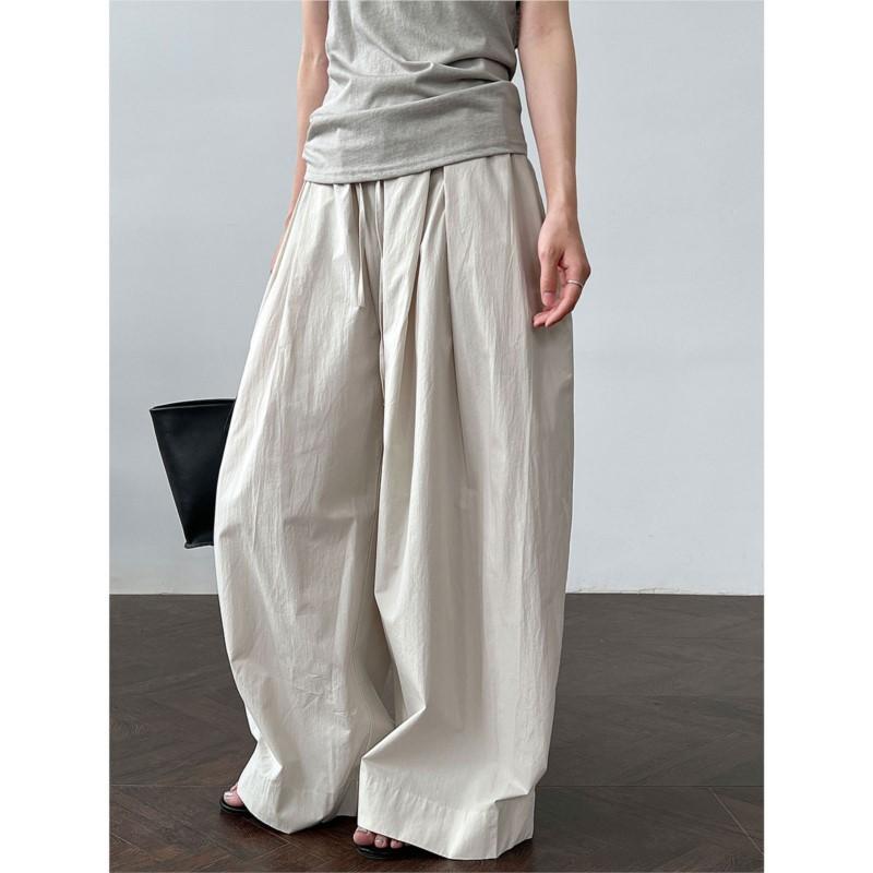 Johnature Casual Simple Versatile Pants Women Summer Thin Casual Trousers