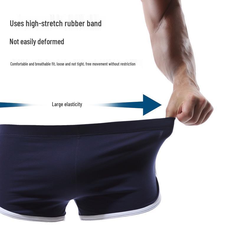 Men's Cotton Boxer Briefs - Breathable, Loose-Fit, Four-Corner Sports Shorts