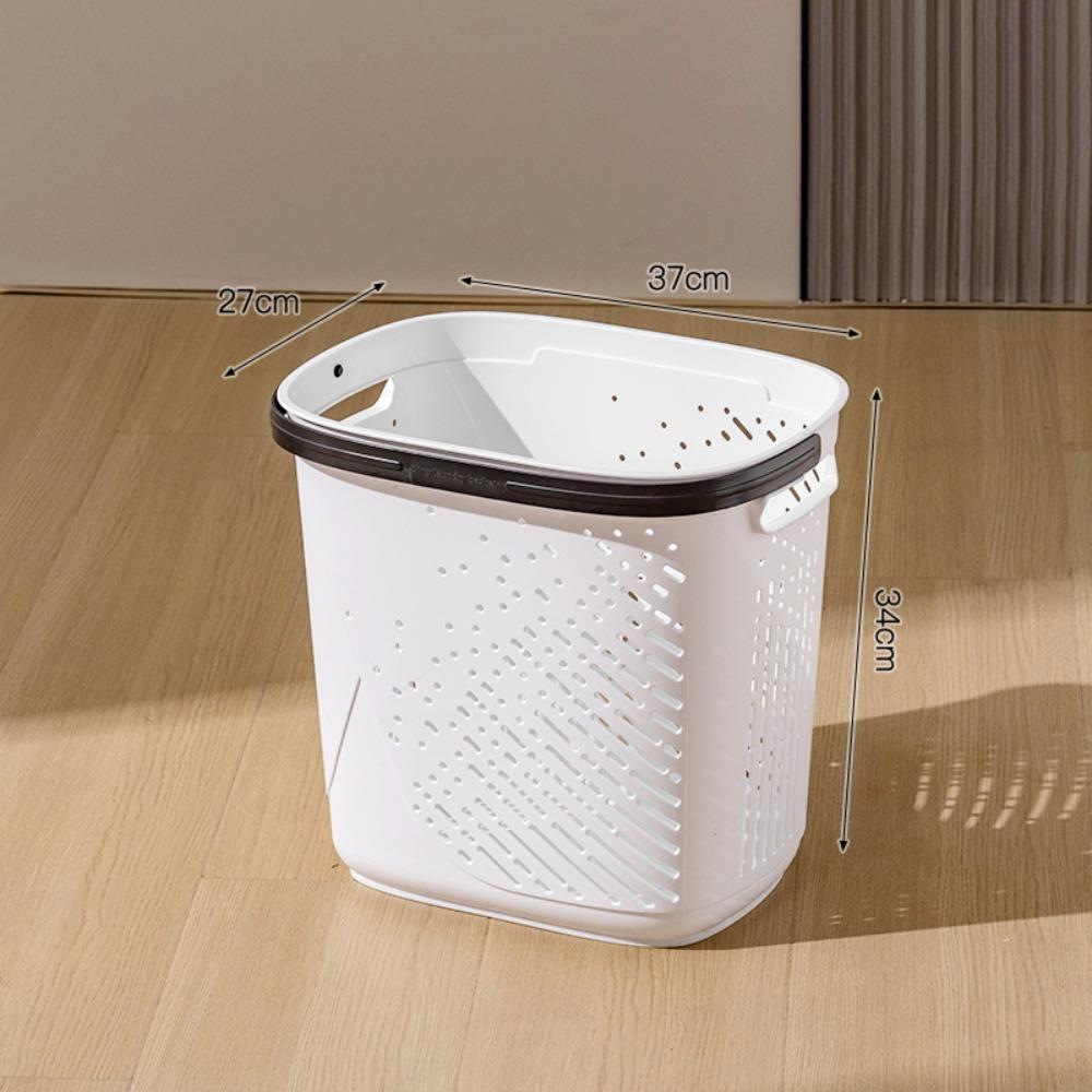 Large Capacity Dirty Clothes Basket with Handle Portable Bathroom Laundry Basket Hollow Storage Box Multifunction