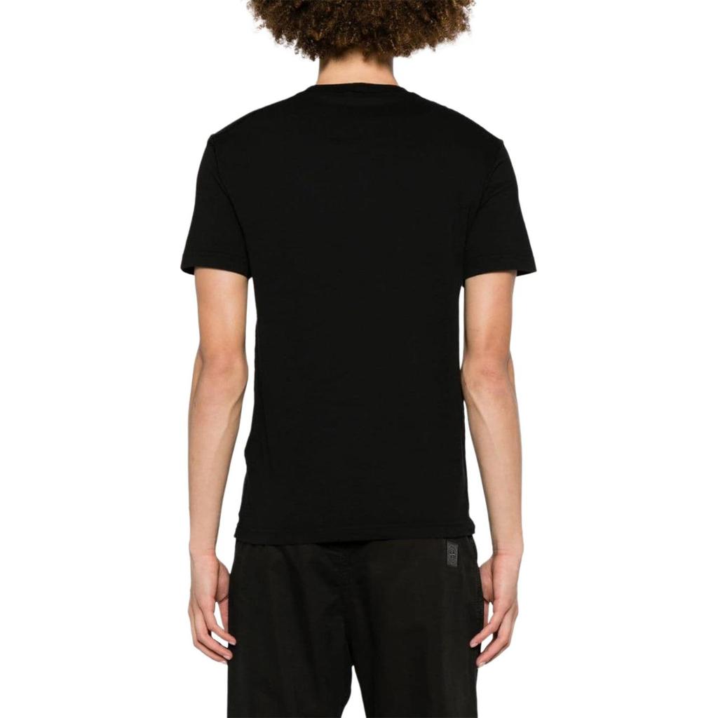STONE ISLAND Logo Patch T-Shirt Black Men Tops 801523757-A0029