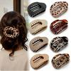 Presilha de Cabelo Oval da Moda para Mulheres Novo Design Leopardo Fosco Curvado Plano Modelador Barretes Acrílico Deitado Acessórios de Cabelo