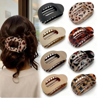 Moda ovală păr gheare clip pentru femei design nou leopard mat curbat plat styling agrafe acrilice culcat accesorii de păr