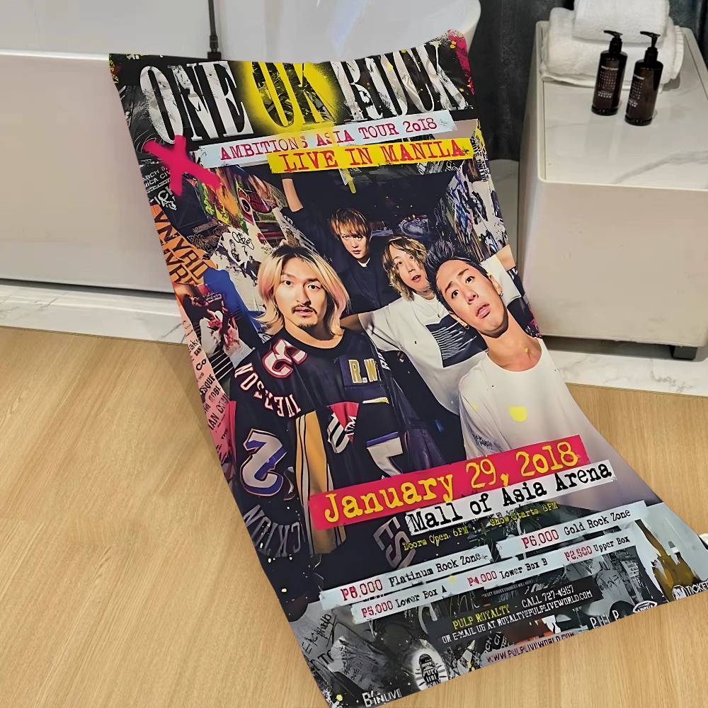 Band O-oNE OK ROCK Anime Beach Swimming Towel Soft Absorbent Washcloth Children's Gifts for Kids Travel Camping Gym