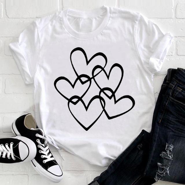 Watercolor Flower Cute Ladies T-shirt Women 90s Trend Fashion Short Sleeve Clothes Print Tshirt Graphic Female Tee Top