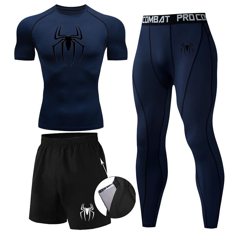 Men's Spider-Man Compression Three-Piece Quick-Dry Sports Suit