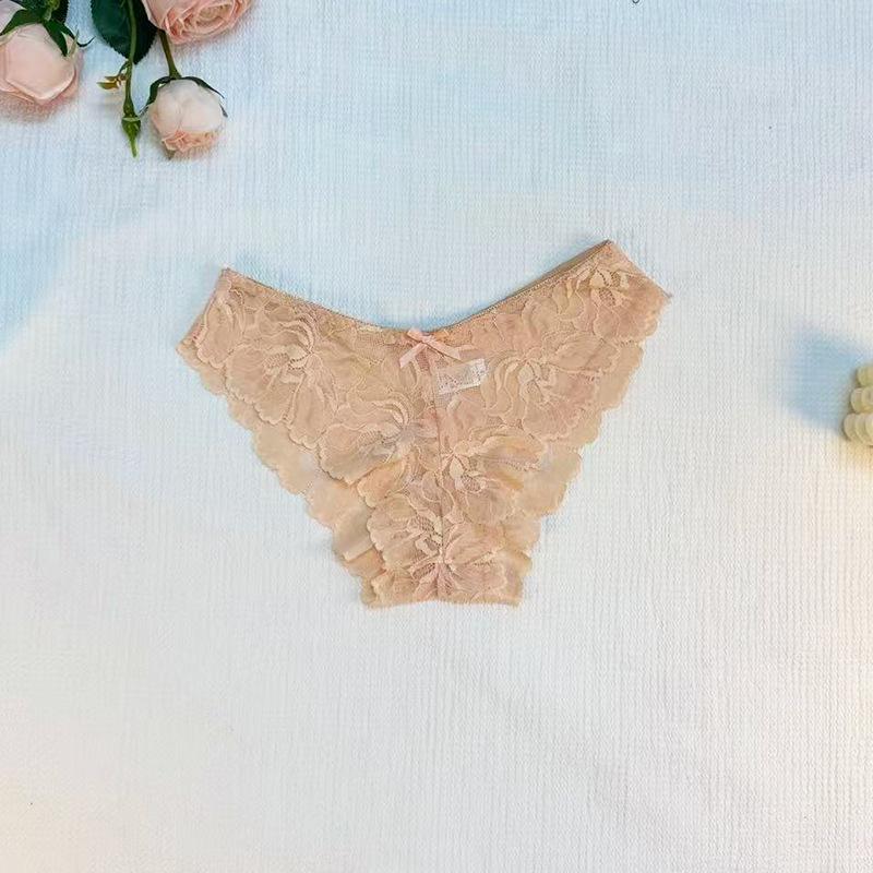 Female Summer Thin New Sexy Lace Pure Color No Trace Breathable Briefs