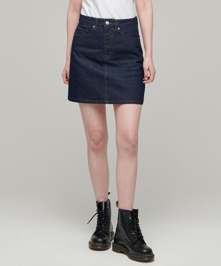 Musinsa Standard Woman Women'S Denim Mini Skirt [Deep Indigo]