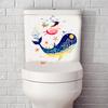 Toilet Sticker Strong Adhesive Vibrant Color Cartoon Pattern Wall Decal Home Bathroom Decoration