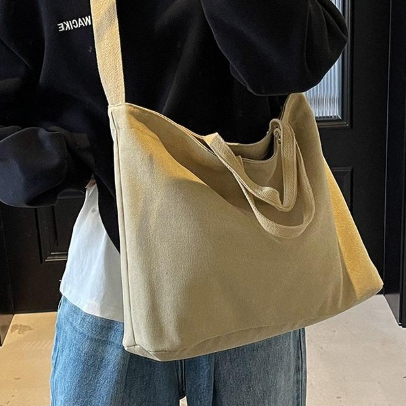 Large-capacity Tote Bag Casual Versatile Canvas Bag Trendy Texture Tote Bag Class Commuter Large Bag Women's Bag
