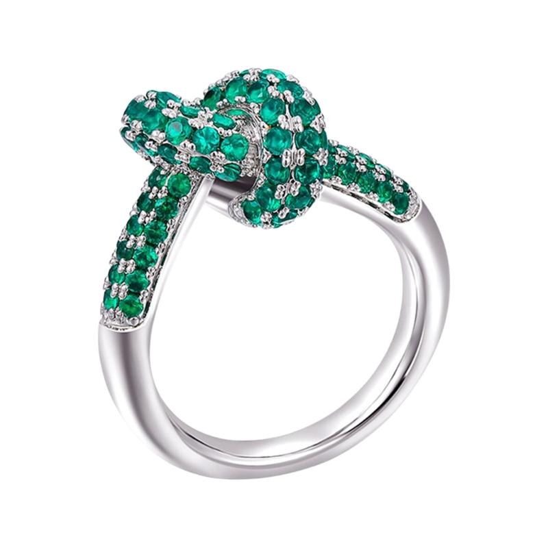 Elegant Knot Designs Rings Featuring Colorful Zircon Stones And Gold Plated Copper For Fashionable Wear