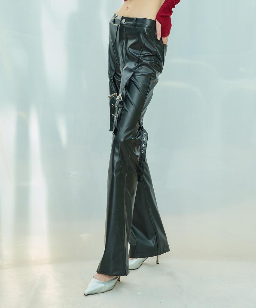 LARTIGENT L9 Buckle Bootcut Pants(Black)