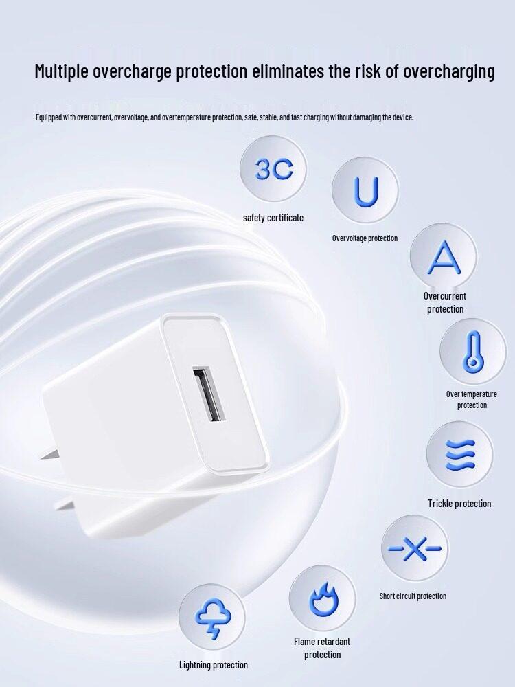 Universal 5V2A/5V1A Fast Charger Head for Android, Type-C USB Plug
