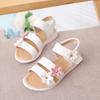 Yousheng 1 Pair Girls Summer Sandals Cute Flower Adjustable Strap Breathable Faux Leather Kids Beach Shoes Wear-Resistant Non-Slip Sole