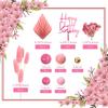29 Stück Böhmisch Rosa Stecker Happy Birthday Kuchen Dekoration Einsteck-Ornament Party Dessert Theke