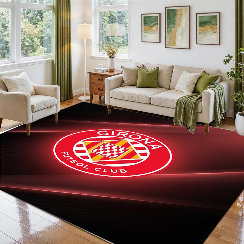 Girona FC Design Crystal Velvet Rug Soft Decorative Mat for Bedroom Entrance