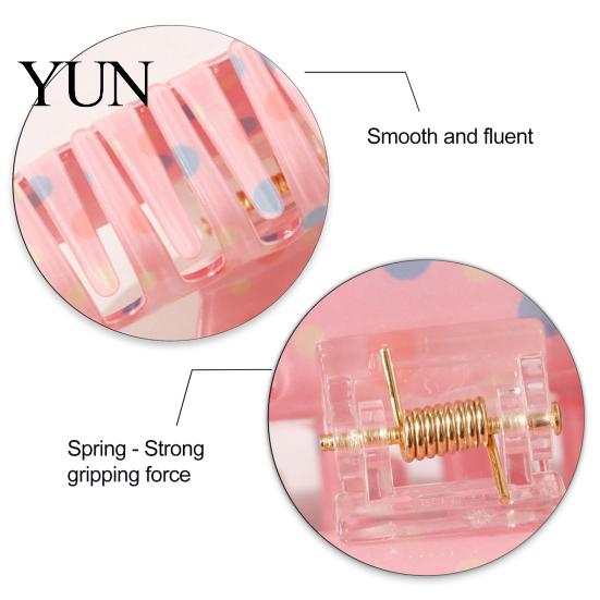 Leichte Haarstyling-Klammern Bunte Punkt-Kralle für Damen, Süßer Macaron-Stil Rutschfester Haifisch-Mode-Haarspangen-Greifer für Mädchen Dickes Haar,