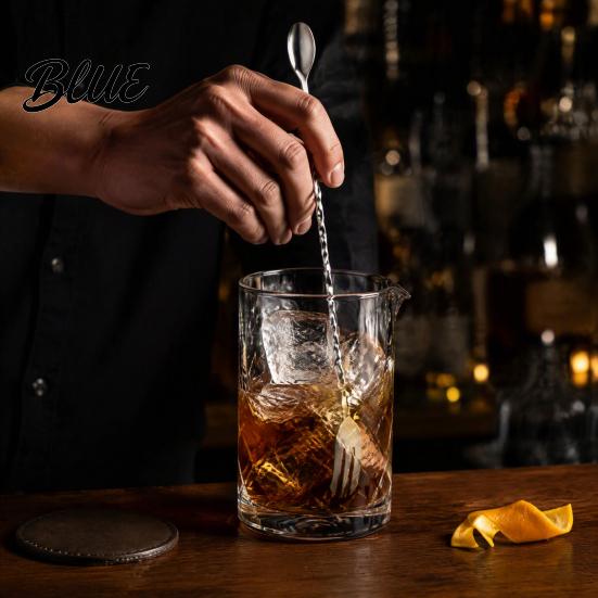 Stainless Steel Cocktail Drink Spoon Spoon Stirrer Mixing Stirrer Bar Long Handle Barista Coffee Stirring Tool with Spiral Twisted