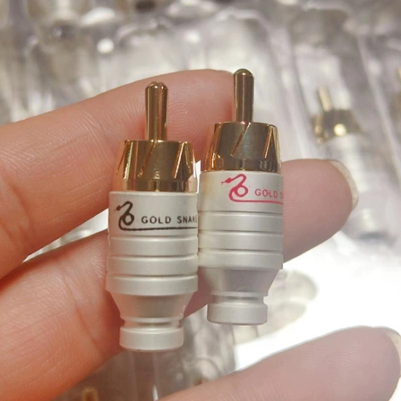 RCA Connectors Plug Pure Copper Gold Plated Audio Amplifier Hifi Speaker Terminal Socket RCA Lotus Signal Cable Plug Adapter
