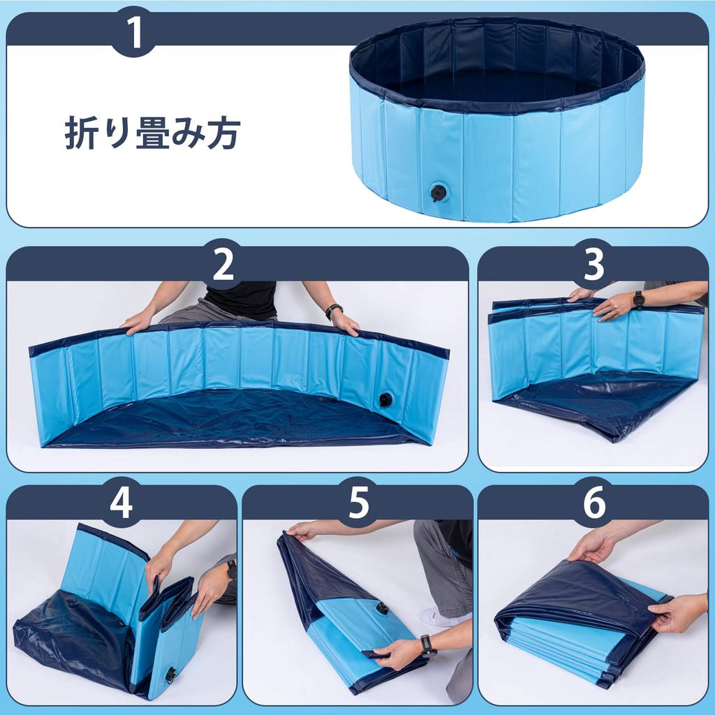 Ninonly Swimming Pool for Children, Dogs, Pets, and Baths - Sturdy Design, Foldable, Easy Storage, Drain Cap Included, No Inflation Required,