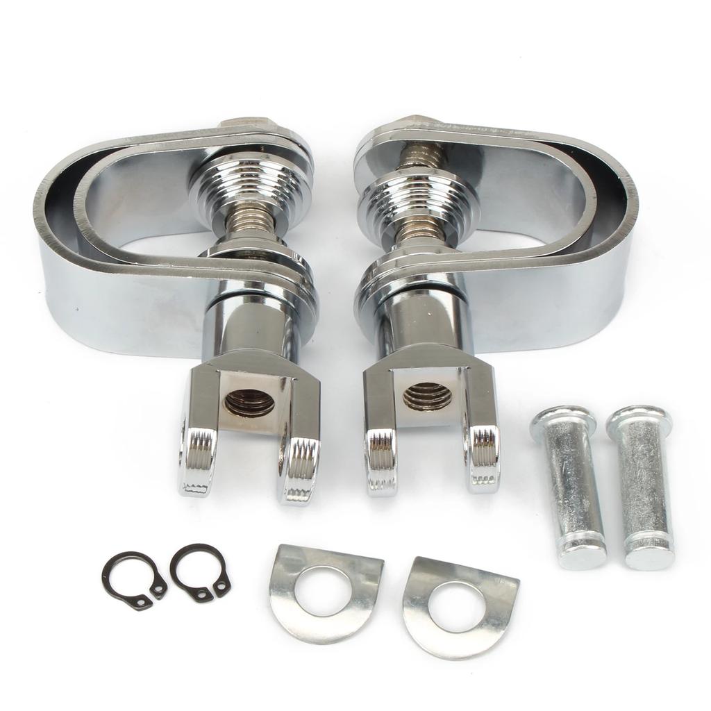 2pcs Universal 1-1 1/4" Motorcycle Highway Footpegs Footrest Clamp Engine Guard Crash Bar Kit for Harley Chopper Bobber Custom