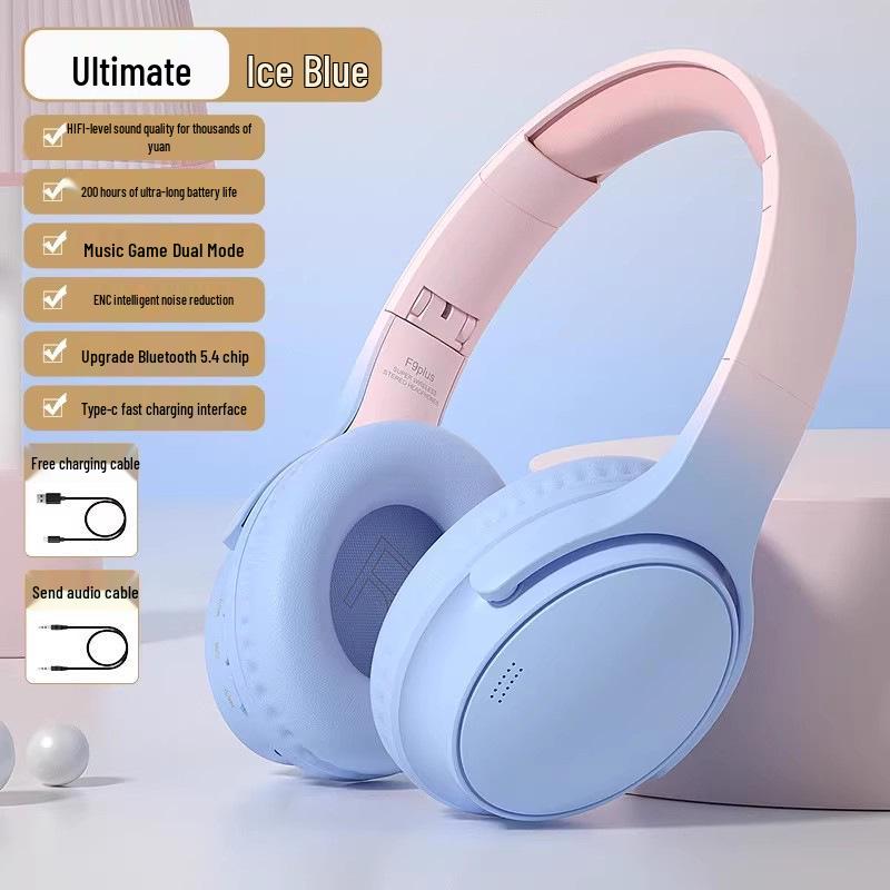 Kabellose Over-Ear Bluetooth-Kopfhörer mit 200 Stunden Akkulaufzeit, Geräuschunterdrückung und Gaming-Funktionen für Sport, Mobiltelefon und Computer
