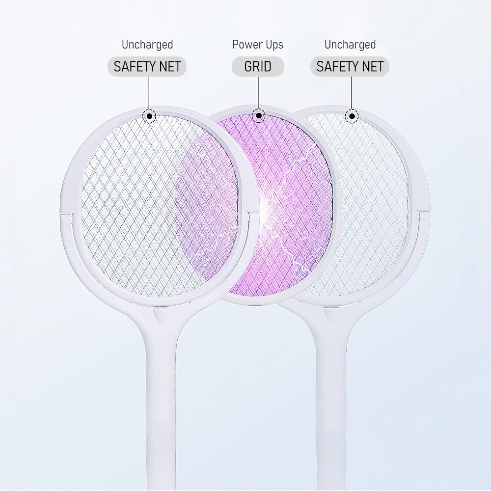 90 Degree Rotatable Mosquito Killer Lamp Electric Shocker UV Light Bug Zapper Trap Flies Summer Fly Swatter With Extension Rod