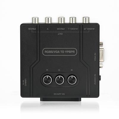 RGBS Scart VGA zu YPBPR Farbdifferenz-Komponenten-Konverter Videoadapter unterstützt 480i 480p 576i 576p 720p 1080i und 1080p Signale