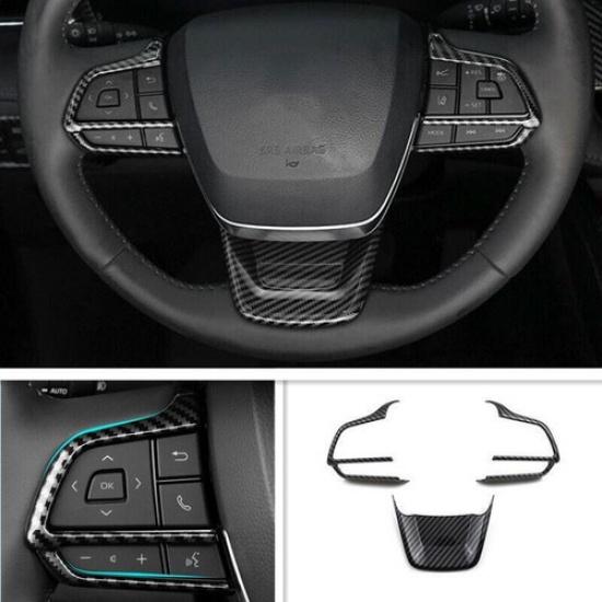 ABS Carbon internal Steering Wheel Trim 3pcs For Toyota Grand Highlander 2024 B
