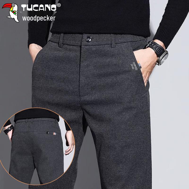 

Мужские повседневные деловые брюки прямого кроя из смесовой шерсти TUCANO 32