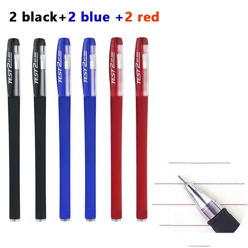 Ensemble de Stylos Gel 0,5 mm Noir Bleu Rouge Recharges Stylos à Bille Pointe Ogive Fournitures Scolaires et de Bureau Papeterie Accessoires Kawaii