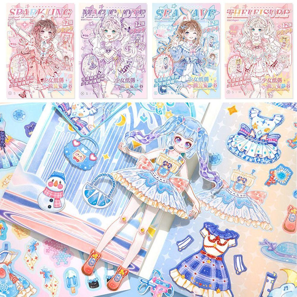 Carte Senzorială Multicoloră Liniștită Schimbarea Rochiilor Materiale Colaj Carte Colaj Kawaii Jucărie