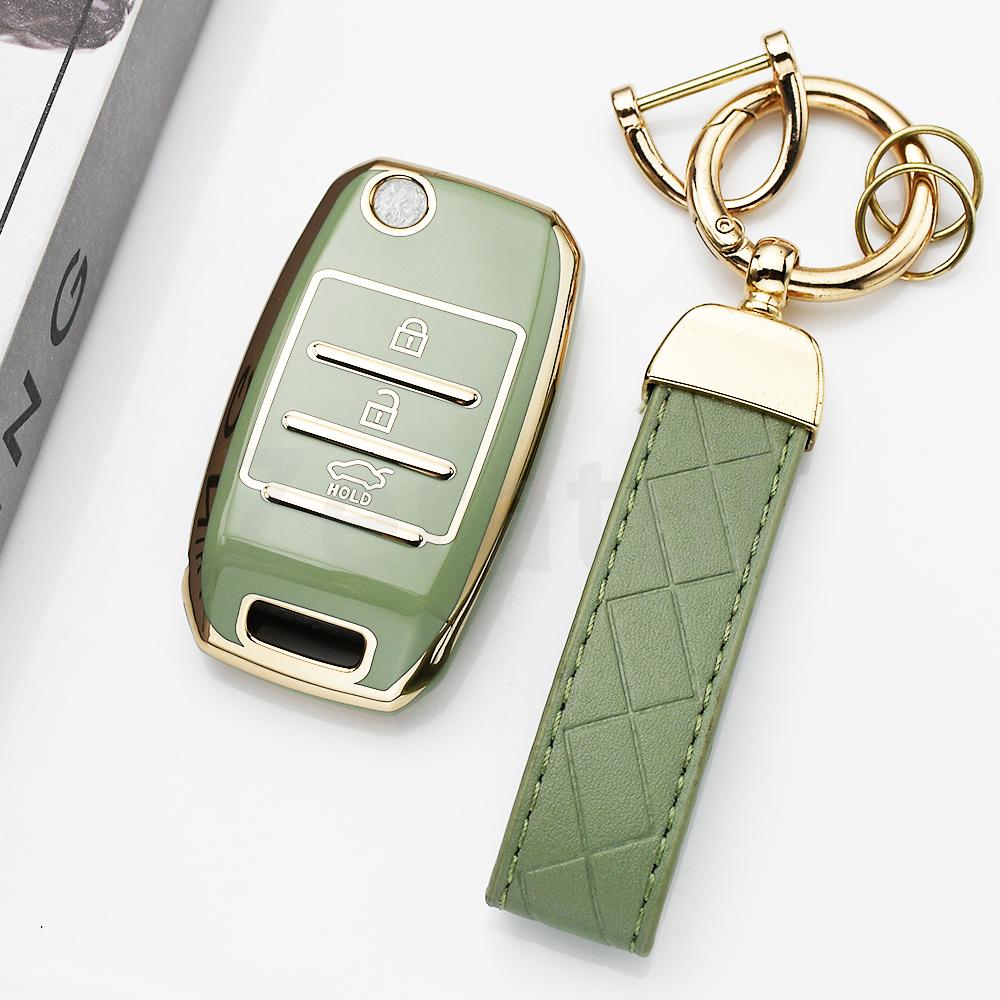 3/4 Buttons Tpu Folding Car Key Cover Auto Shell Fob Holder Bag For Kia Sid Rio Soul Sportage Ceed Sorento Cerato K2 K3 K4 K5