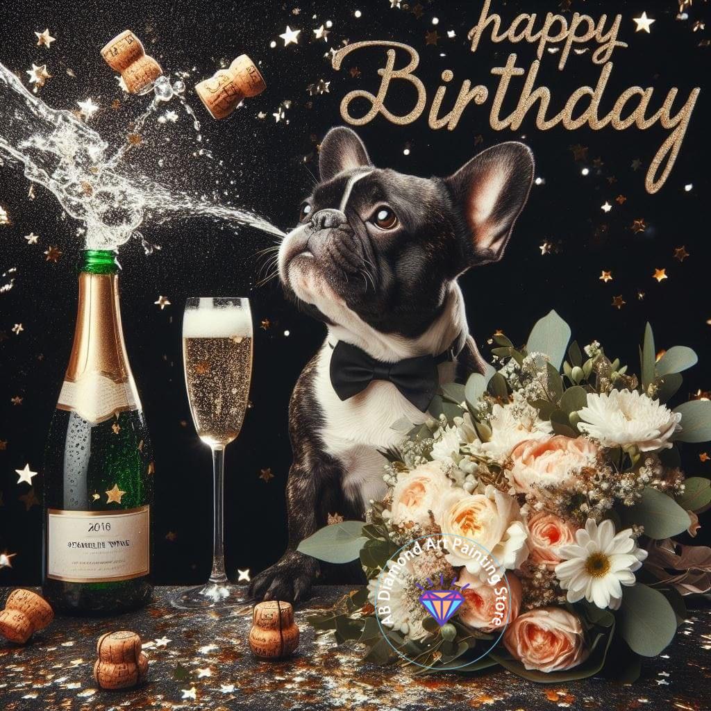 Cute French Bulldog Animal Diamond Painting Kit 5D DIY Dog Diamond Embroidery Cross Embroidery Handmade Art Gift Home Decoration