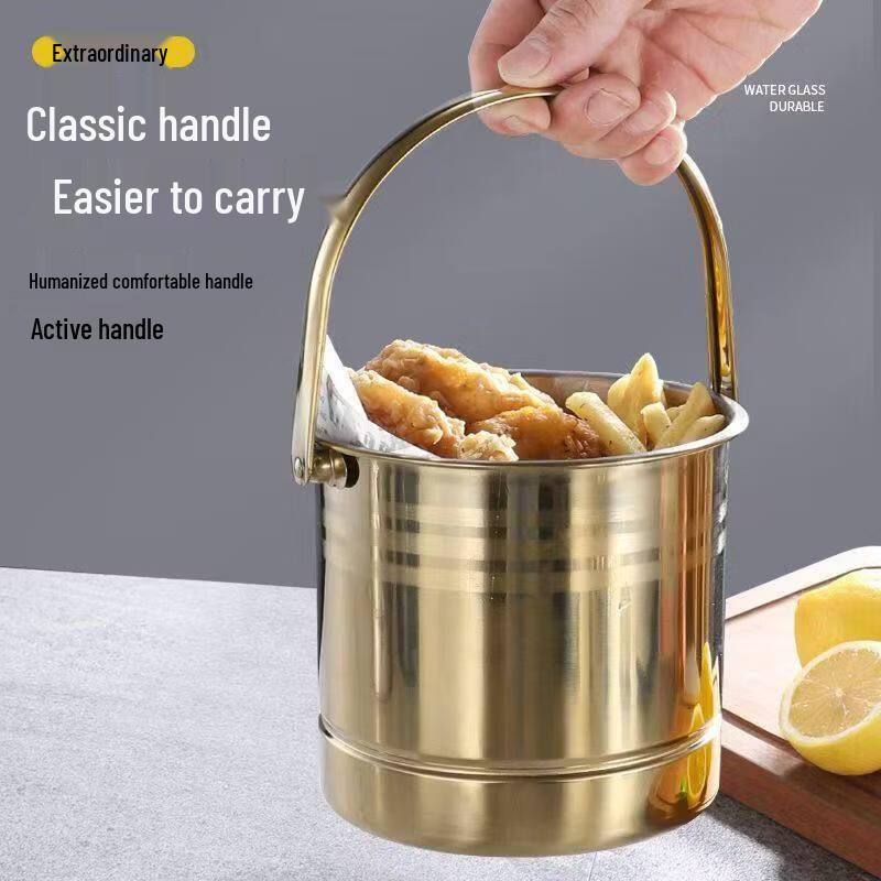 ZISIZ Thickened Stainless Steel Ice Bucket