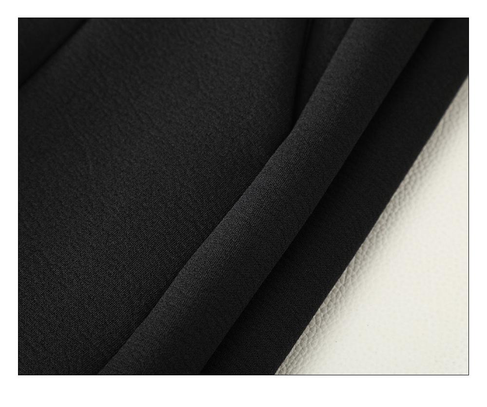 Women's 2024 High-Waisted Black Wide-Leg A-Line Suit Pants for Spring and Autumn.